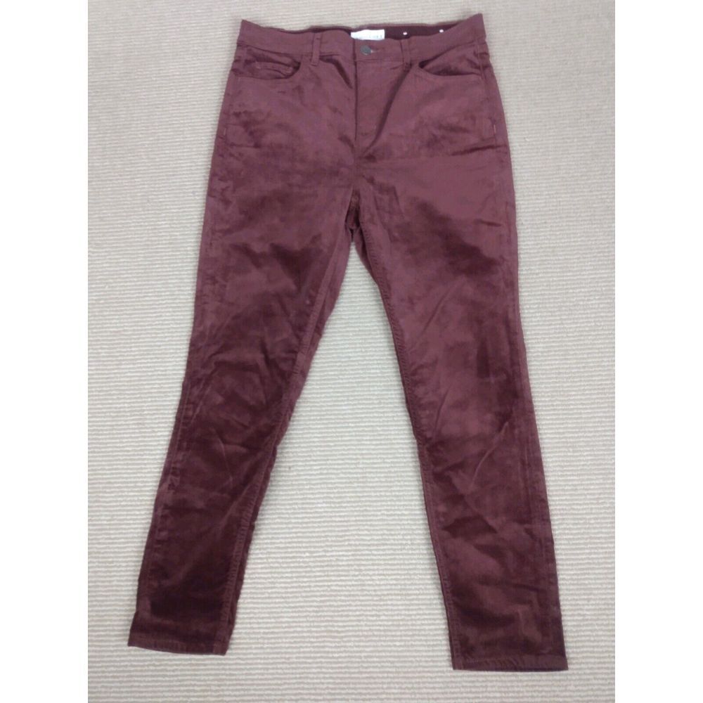 Loft Made Of Loved Burgundy Velvet Pants Petite Size 30/10